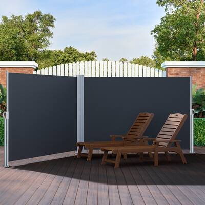 Outdoor Retractable Double Side Awning Waterproof UV-Resistant Folding Privacy Screen Fence