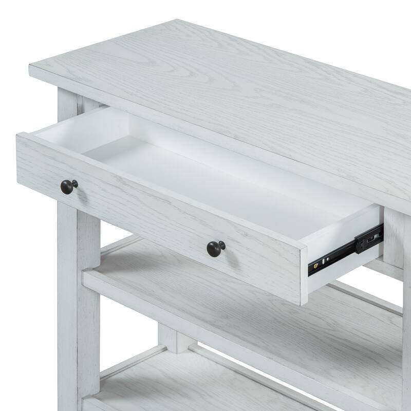 Console Table with Drawer and Two Sturdy Shelves for Entryway, Living Room
