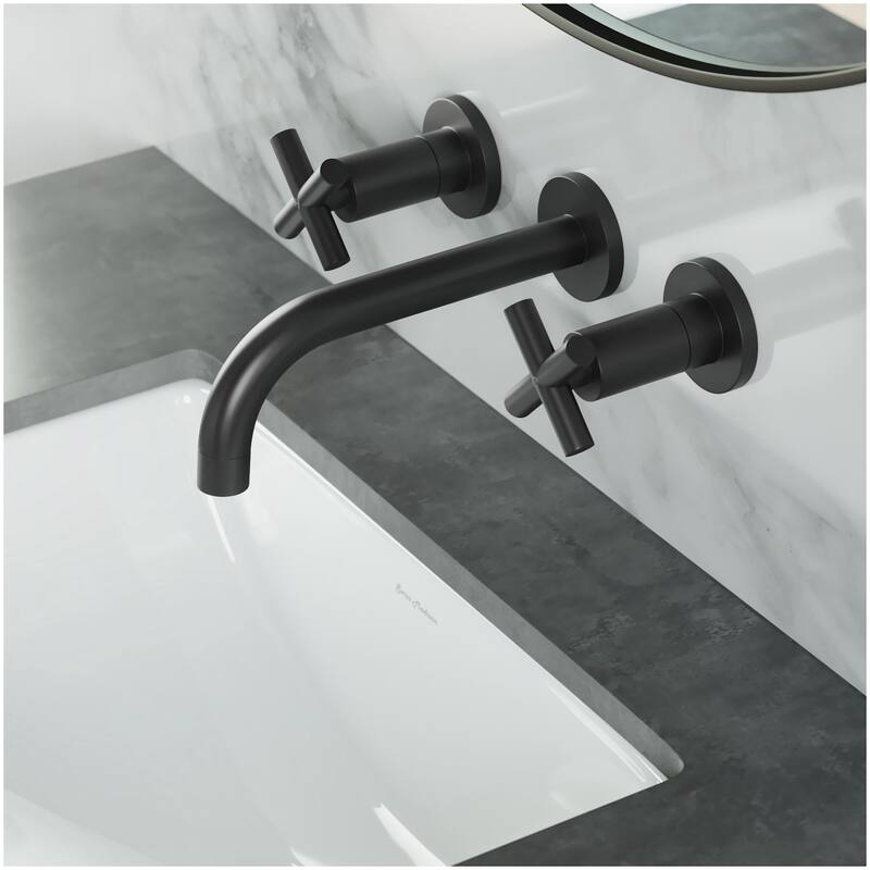 Swiss Madison SM-BF62 Ivy 1.2 GPM Wall Mounted Widespread Bathroom - Matte Black