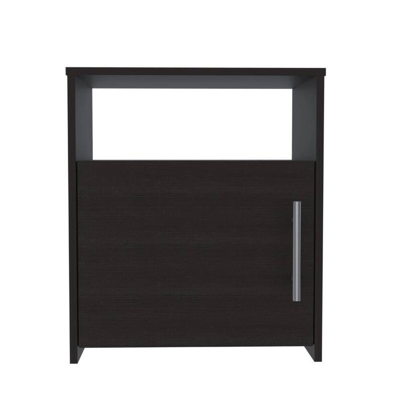 Modern Nightstand with Single Door Cabinet, Aluminum Handle, Multipurpose End Table for Bedroom or Living Room