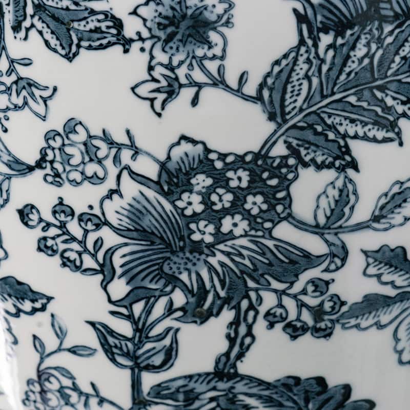 Chinoiseries Urn Porcelain Vase - 24" - White and Blue