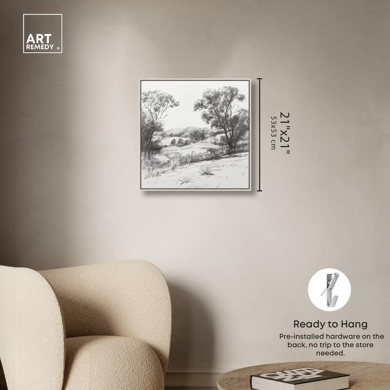 Charcoal Countryside Canvas by Art Remedy