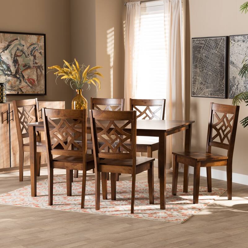 Nicolette Modern and Contemporary Transitional 7-PC Dining Set