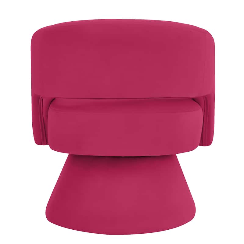 Rose Pink 27.5" Swivel Barrel Chair with Open Backrest