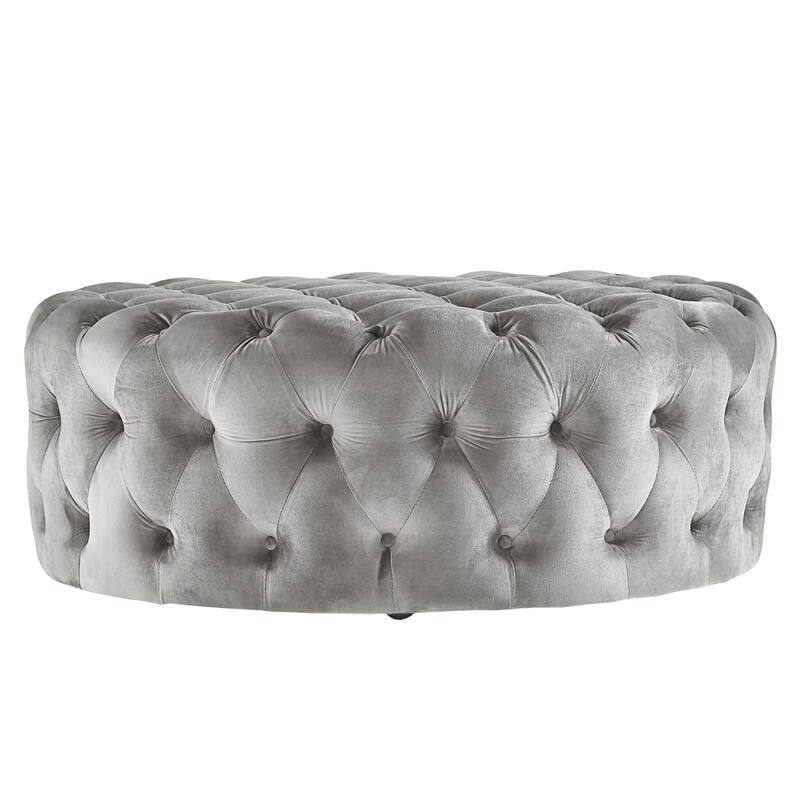Knightsbridge Round Tufted Rolling Ottoman by iNSPIRE Q Artisan