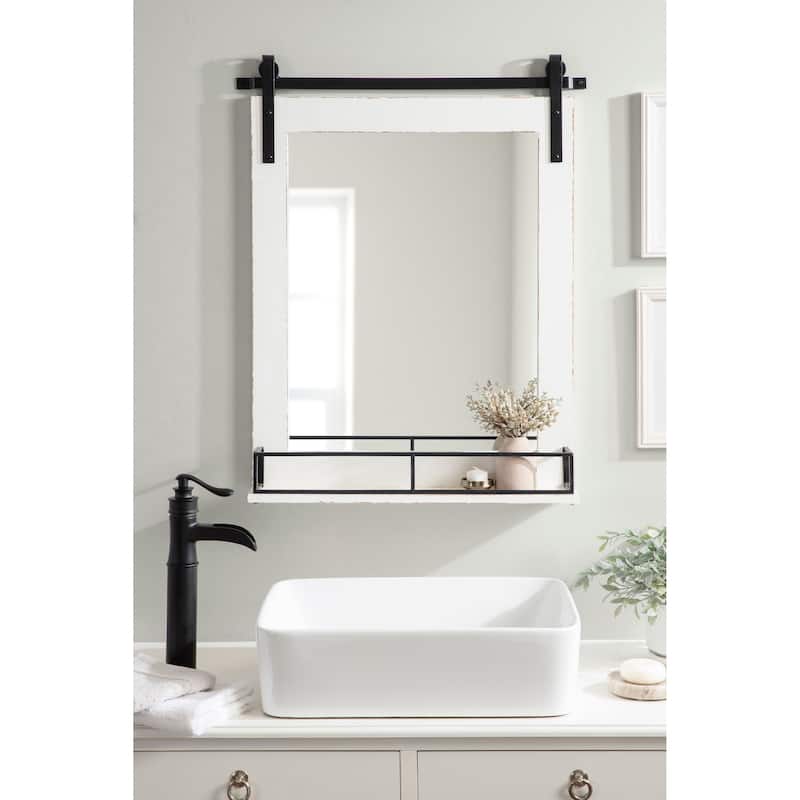 Kate and Laurel Cates Framed Wall Mirror with Shelf
