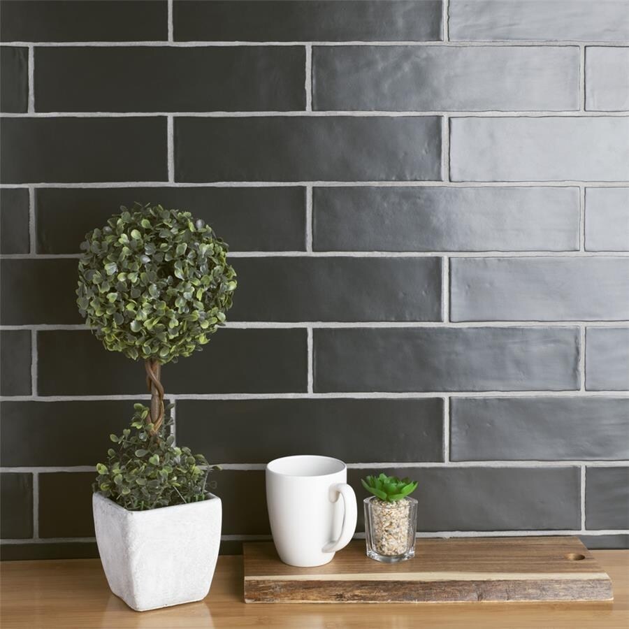 Somertile 3x12 Inch Gloucester Matte Nero Ceramic Wall Tile 22 Tiles 5 5 Sqft Overstock