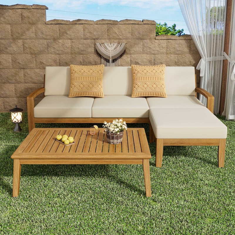 L Shape 3pcs Sectional Patio Sofa Set