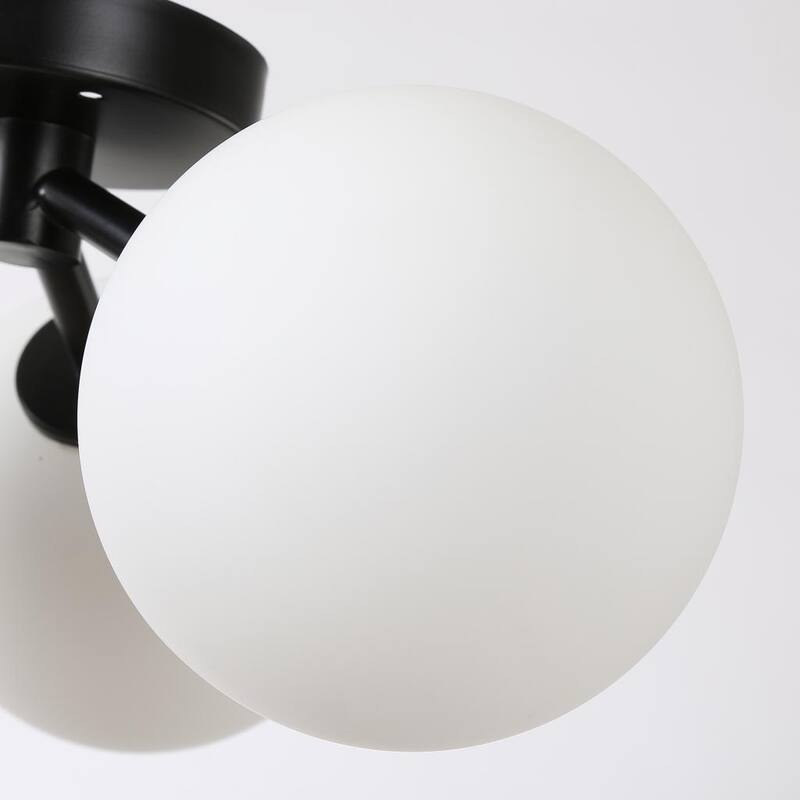 Modern Semi Flush Mount Ceiling Light - 3 Spheres Globe Design