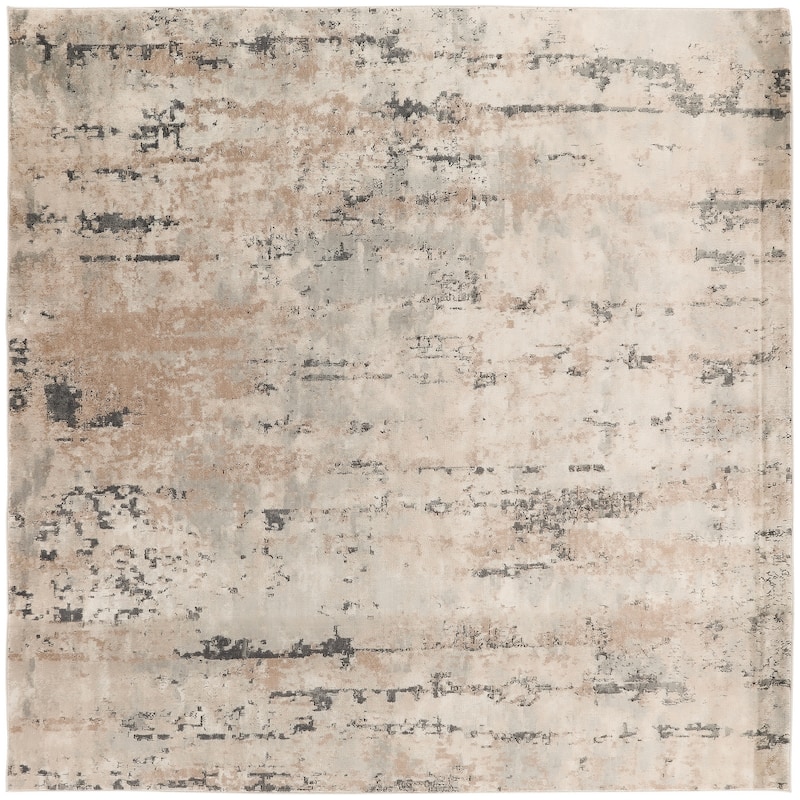 Nourison Quarry Indoor only Abstract Area Rug - 10'xSquare - Beige/Gray