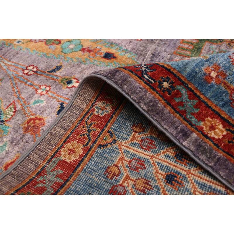 ECARPETGALLERY Hand-knotted Modern Ersari Light Purple Wool Rug - 8'2 x 9'9