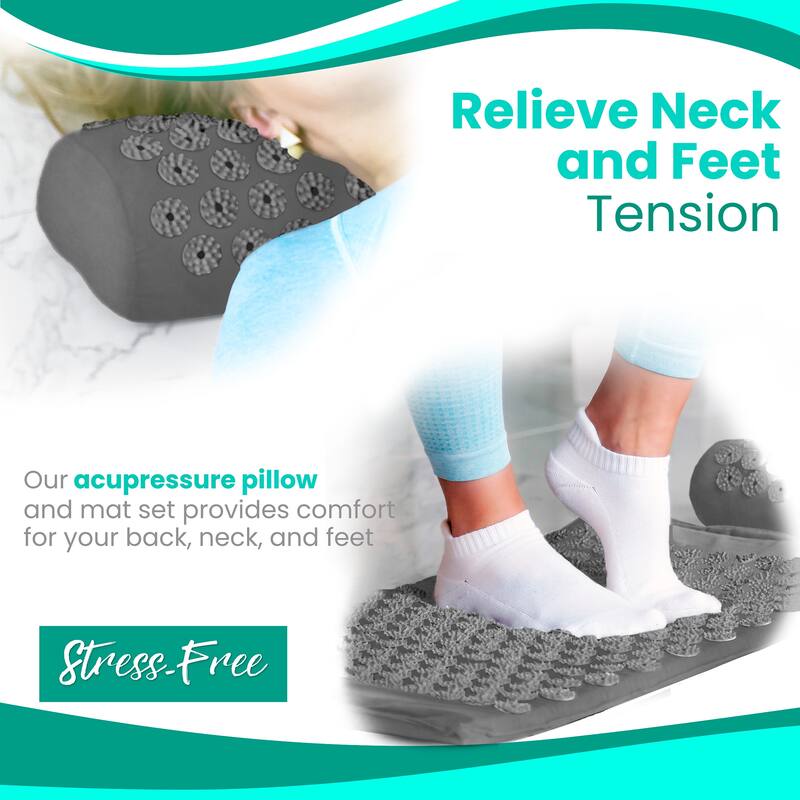 Sivan Health And Fitness Deluxe Acupressure Mat & Pillow Combo Set