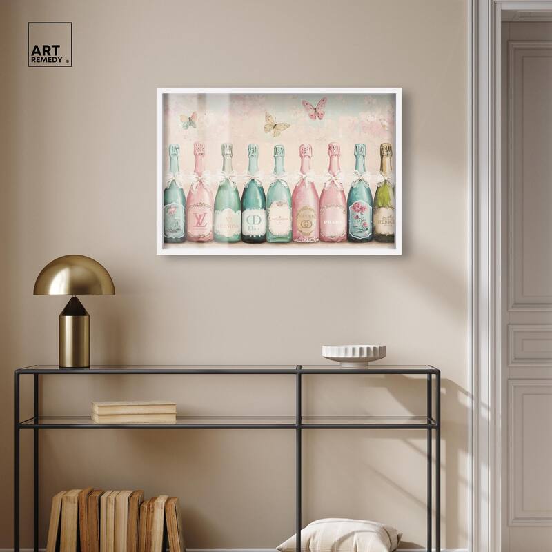 Champagne Mint and Pink Shadowbox by Art Remedy