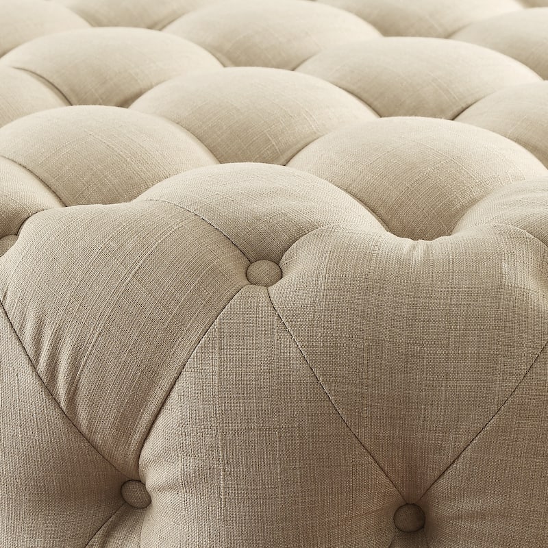 Knightsbridge Round Tufted Rolling Ottoman by iNSPIRE Q Artisan
