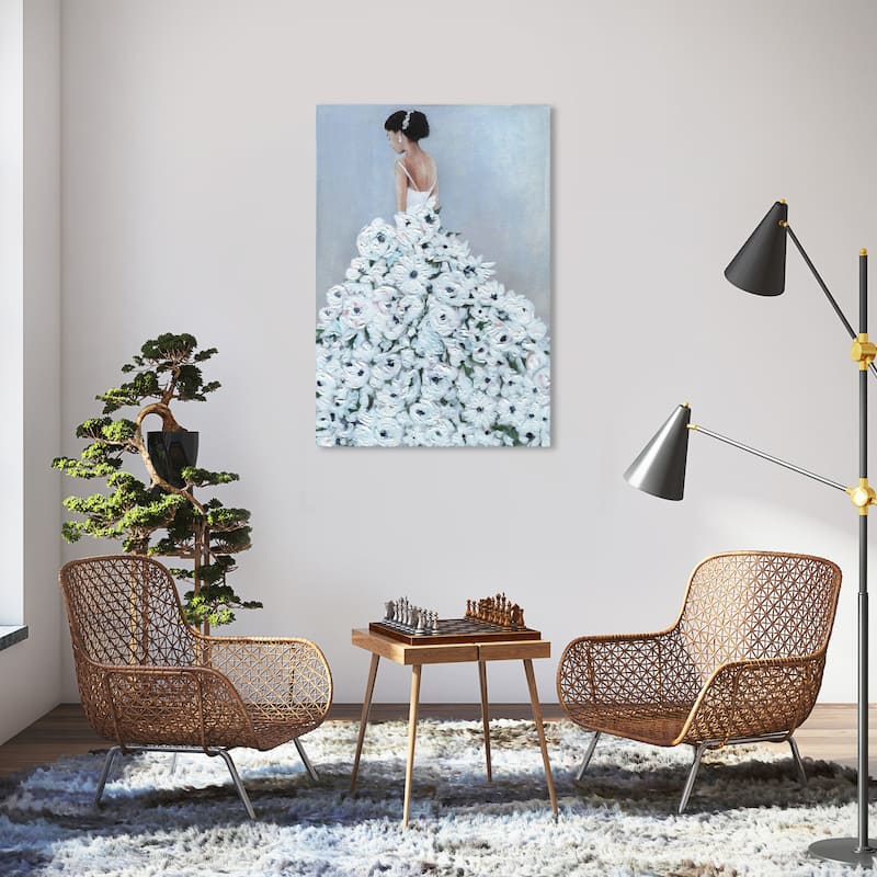 Wynwood Studio Fashion and Glam Fancy Look White and Light Gray French Country Wall Art Canvas Print - 36 x 30