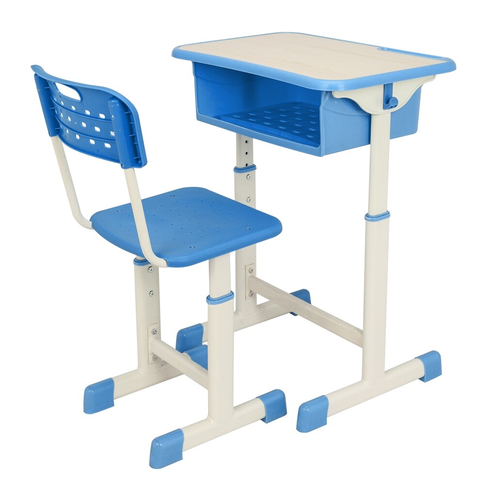 height adjustable student kids'  childrens desk and chair kit set of 2