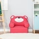 preview thumbnail 8 of 7, Qaba Kids Sofa with Bear Design and Ergonomic Backrest, Adds Dreamlike Atmosphere to any Daycare, Preschool, Kids Room, Rose Red