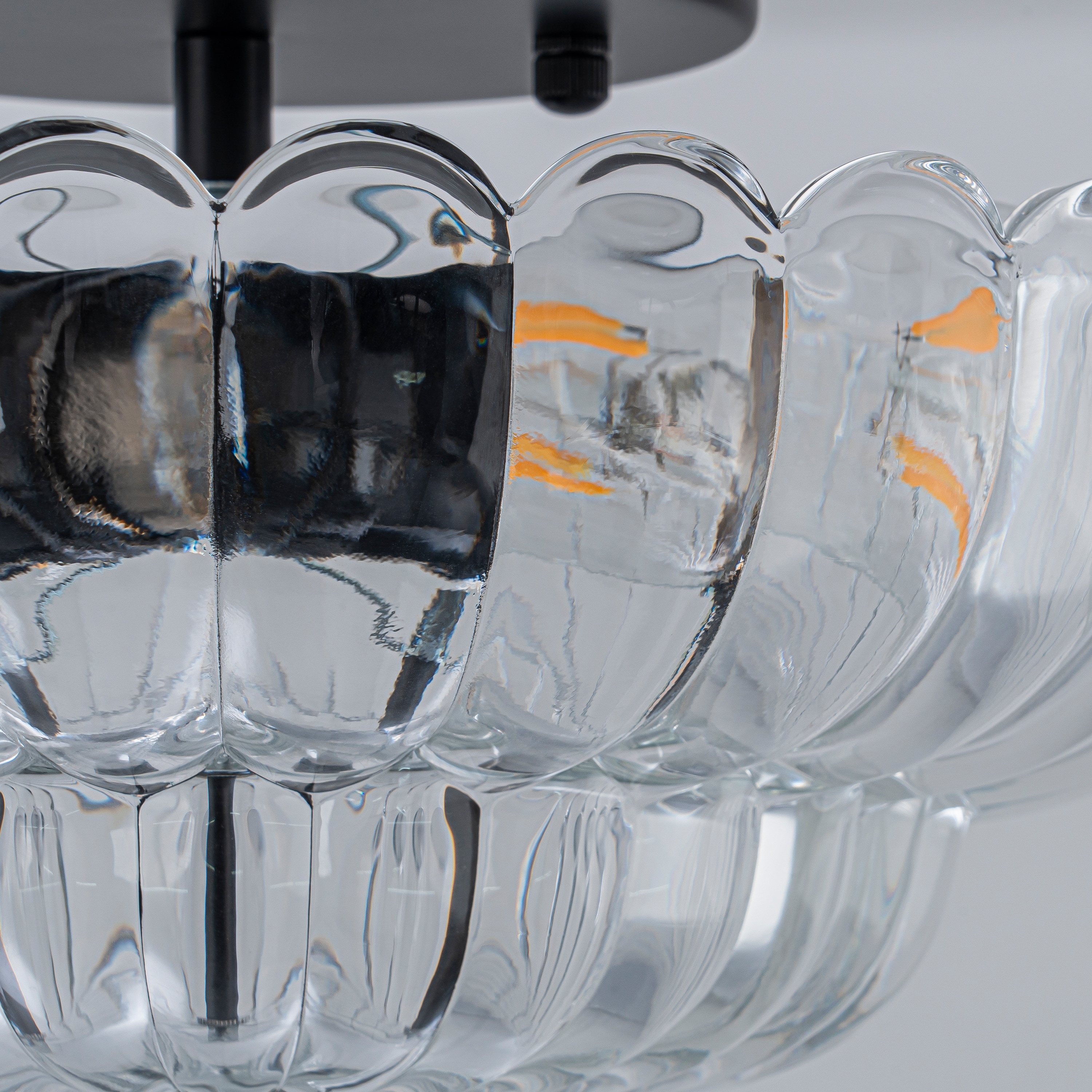Starsky Modern 3-light Glass Semi Flush Mount Ceiling Light - On