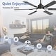 preview thumbnail 55 of 93, 48"/52"/60"/72" Modern Black LED Ceiling Fan with Light Remote (3/5/6/8/12 Reversible Blades)