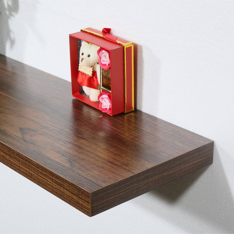 Set of 2 Modern and Contemporary Antique Walnut Floating Shelves - 9.25*31.5*1.5 inches
