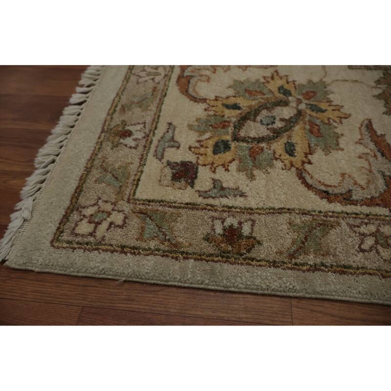Hand Knotted Oriental 100% Wool Carpet Traditional All-Over Beige & Ivories Peshawar Area Rug - 12' 4'' X 8' 10''