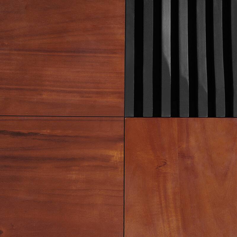 Italian Retro - INSPIRED ACACIA WOOD STORAGE COFFEE TABLE ,BROWN & BLACK COLOR