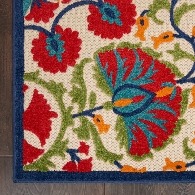 Nourison Aloha Modern Multicolor Floral Botanical Area Rug
