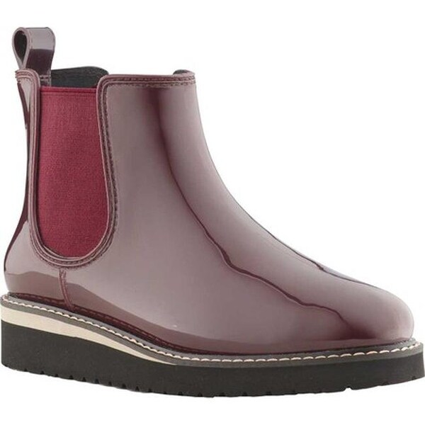 plum chelsea boots