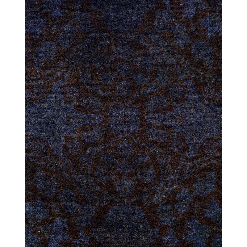 Overton Hand Knotted Wool Vintage Inspired Modern Contemporary Overdyed Purple Area Rug - 3' 1" x 5' 3"