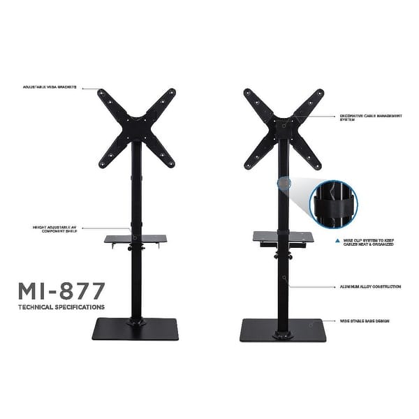 Mount It Portable Tv Floor Stand With Mount Tall Pedestal Television Stand With Free Standing Base Overstock 18236686