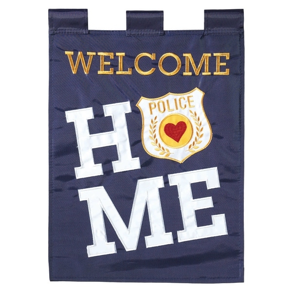 Gray and White Police Rectangular Garden Flag 18" x 13" - N/A