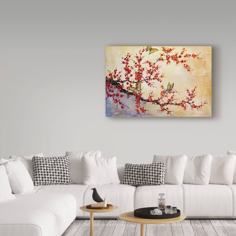 Jean Plout 'Butterfly Blossoms' Canvas Art