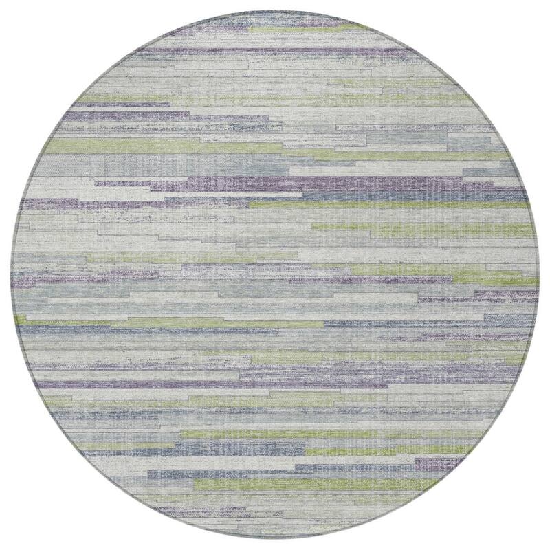HomeRoots Striped Transitional Rectangle Outdoor Rug