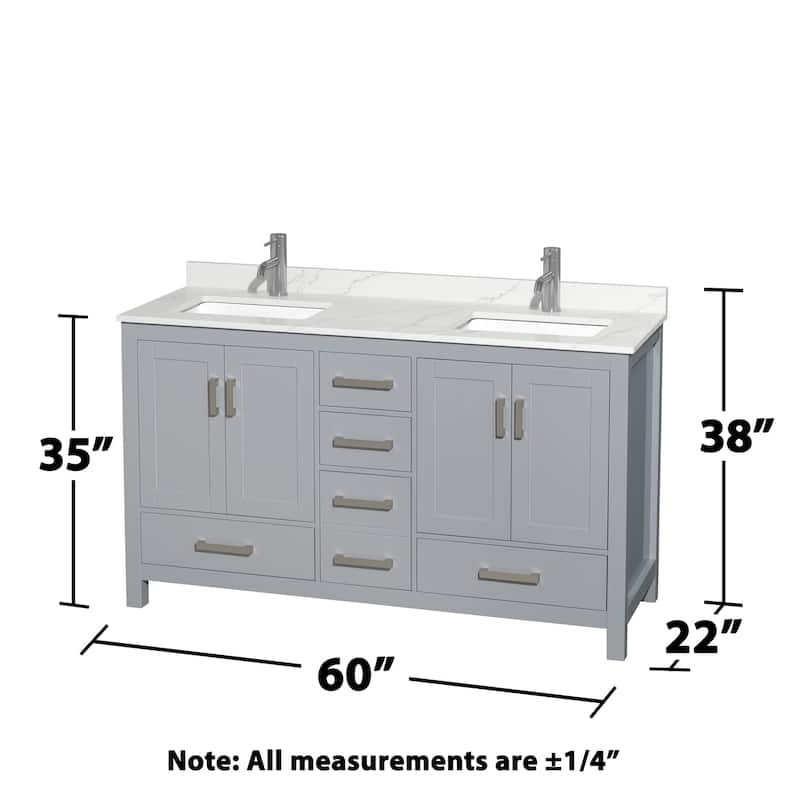 Wyndham Collection WCS141460D-QTZ-UNSM58 Sheffield 60" Free Standing