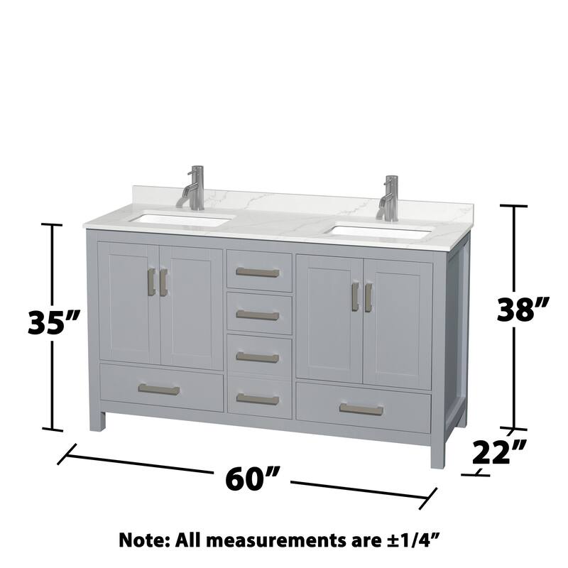 Wyndham Collection WCS141460D-QTZ-UNSMED Sheffield 60" Free Standing