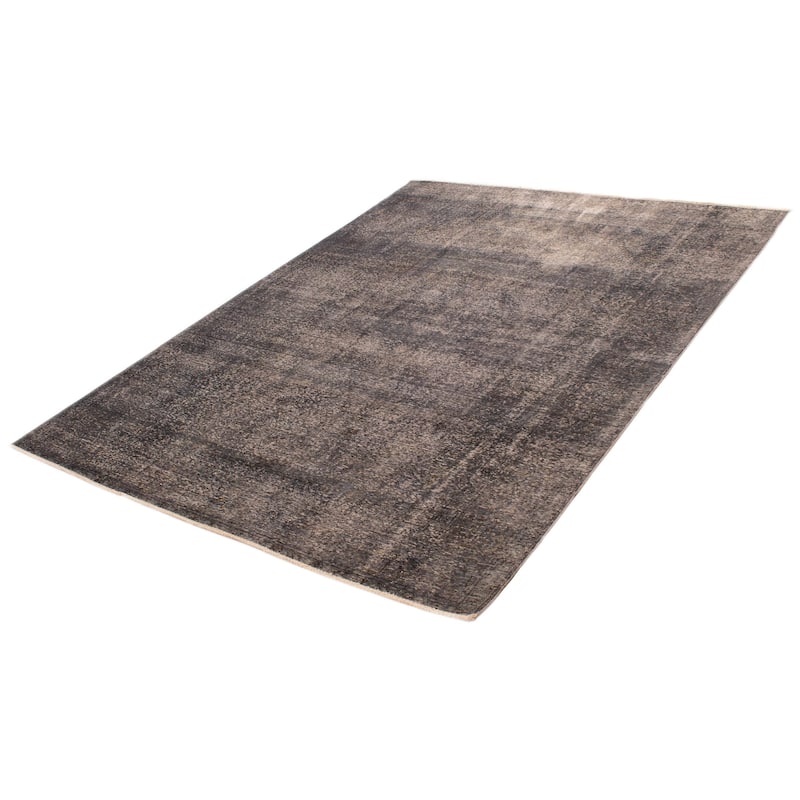 ECARPETGALLERY Hand-knotted Color Transition Dark Grey Wool Rug - 7'9 x 10'5