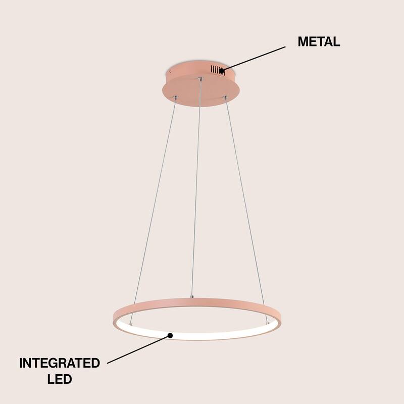 Kinsley Modern Bohemian Iron Integrated LED Pendant by JONATHAN Y