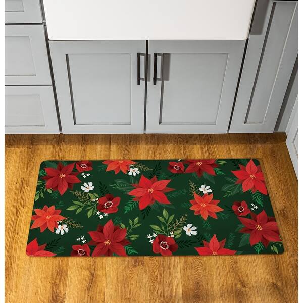 slide 2 of 3, Holiday Flower with Leaf Anti-Fatigue Door Mat - 40" x 20"