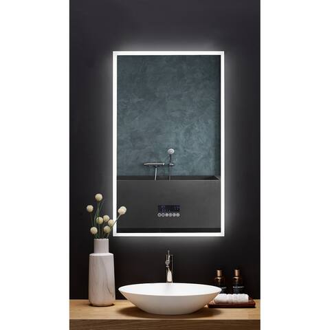 Ancerre Designs Immersion LED Frameless Mirror with Bluetooth, Defogger and Digital Display