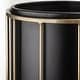 preview thumbnail 4 of 4, Mercana Pianta Black Metal Insert w/Brass Frame Plant Stands - 12.8L x 12.8W x 20.9H
