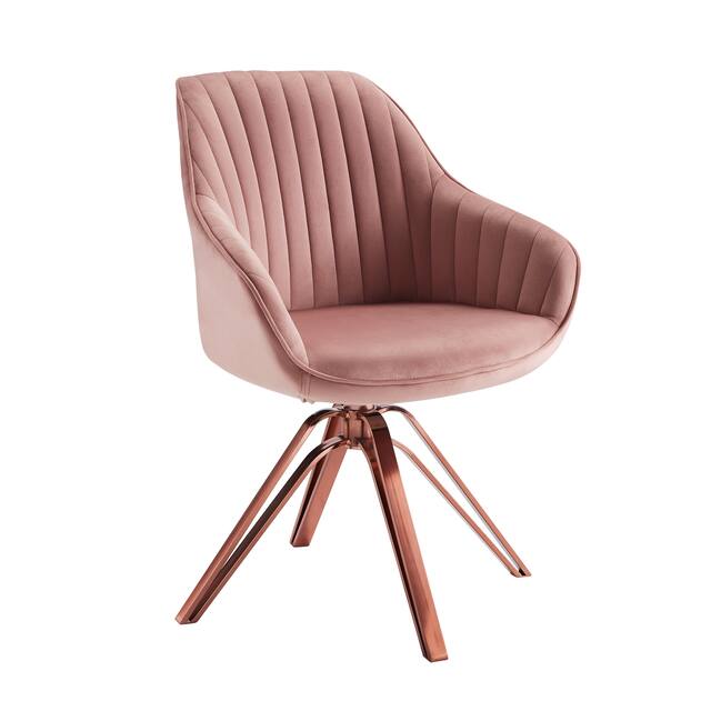 Art Leon Classical Swivel Office Accent Arm Chair with Golden Legs