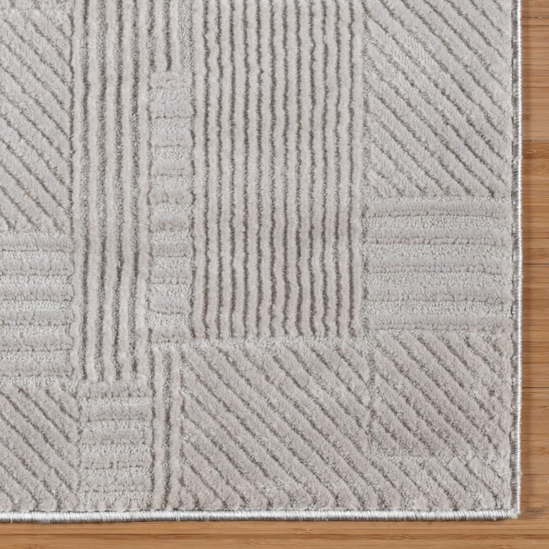 Gertmenian Arlo High Low Transitional Modern Gray Ivory Black Indoor Area Rug Collection