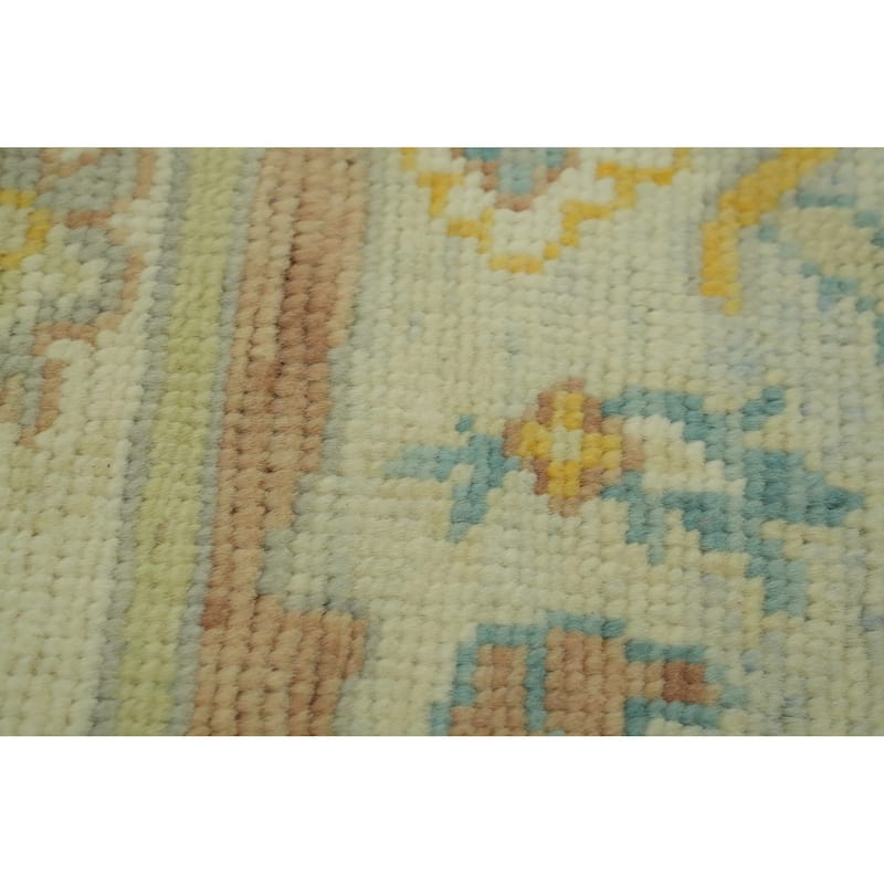 Handmade Wool Oushak Turkish Area Rug, Medallion Geometric Carpet - 10' 1'' X 8' 6''