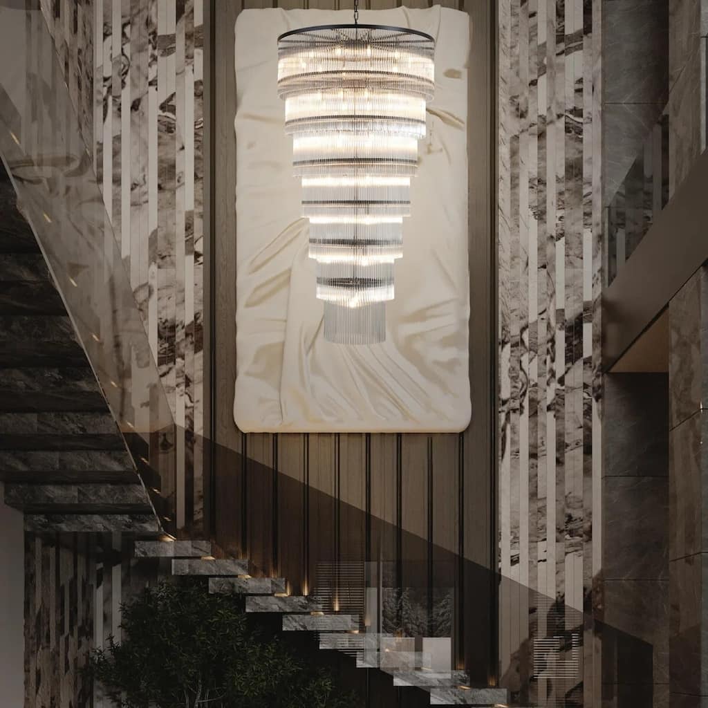 KAYLA 77"H Seven-LayerStriped Column StairLight