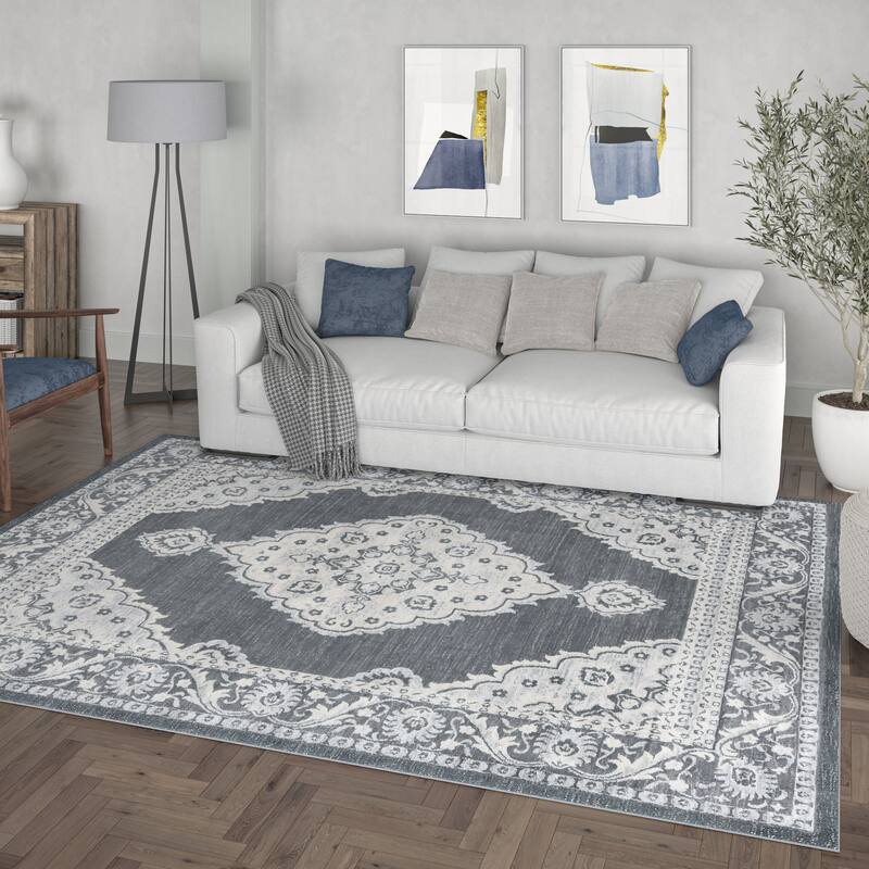Carrington Shabby Chic Medallion Indoor Area Rug