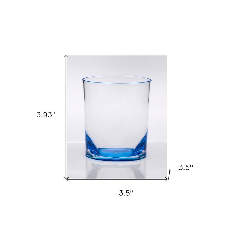 HomeRoots Set of Four Rainbow Geometric Acrylic Stemless Whiskey Glass - 3.50 in. x 3.93 in. x 3.50 in.