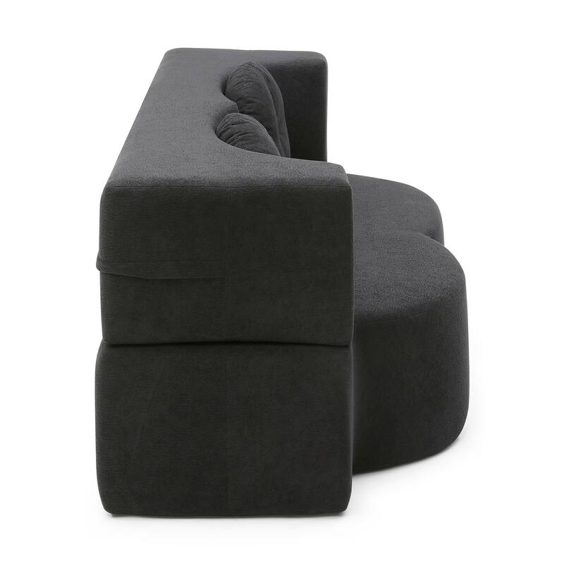 2-in-1 Folding Sofa Bed with Pillow, Queen Sleeper Sofa, Floor & Futon Loveseat Couch, Foam Folding Mattress Sleeper