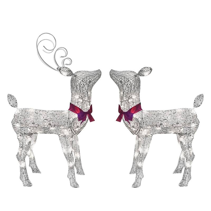 Christmas 2 ft. LED Lighted Buck-Doe Deer Set