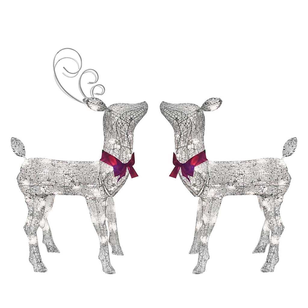 Christmas 2 ft. LED Lighted Buck-Doe Deer Set