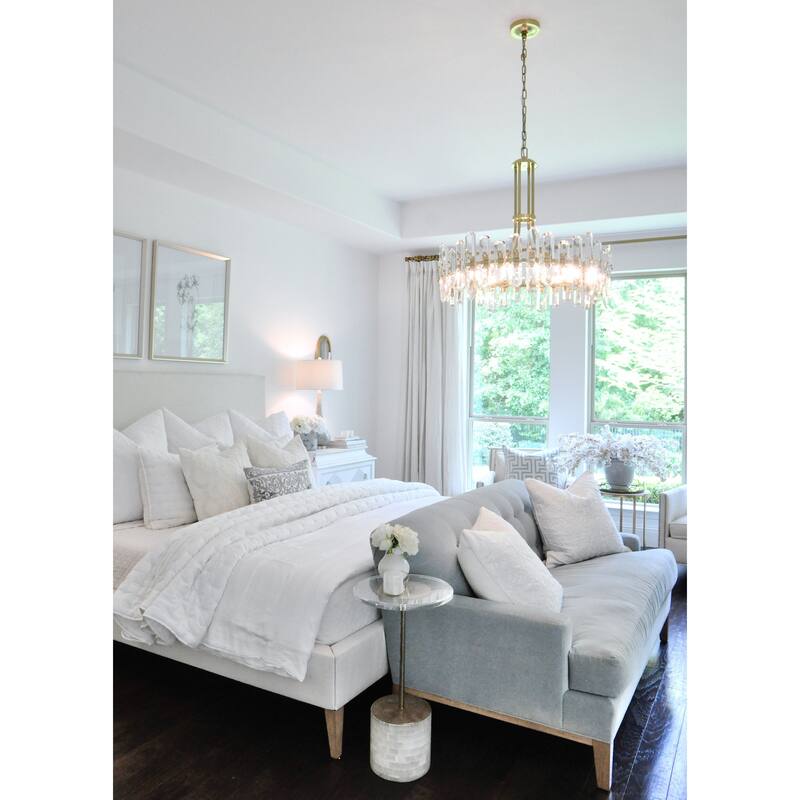 Bolton 12 Light Aged Brass Chandelier - 31'' W x 28.25'' H - 31'' W x 28.25'' H